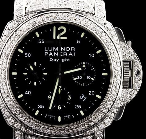 panerai with diamonds|panerai luminor watch.